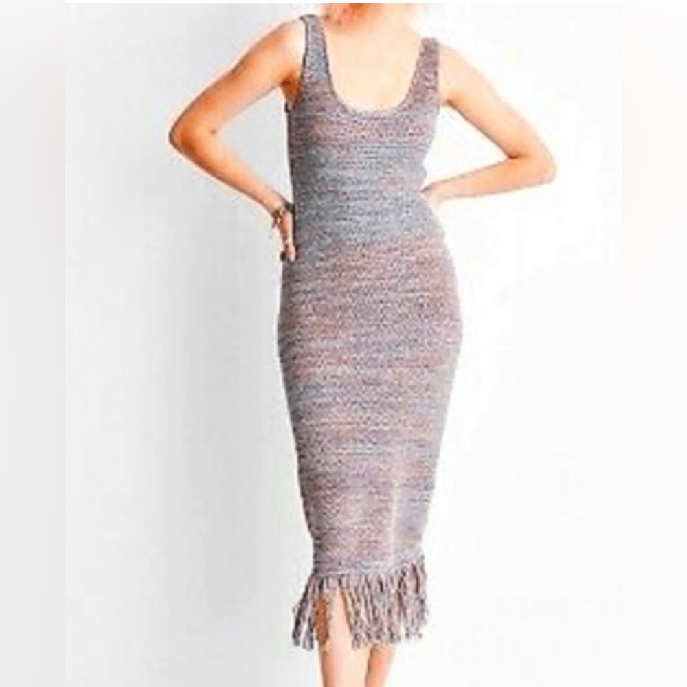 Chic Multicolor Knit Maxi Dress
